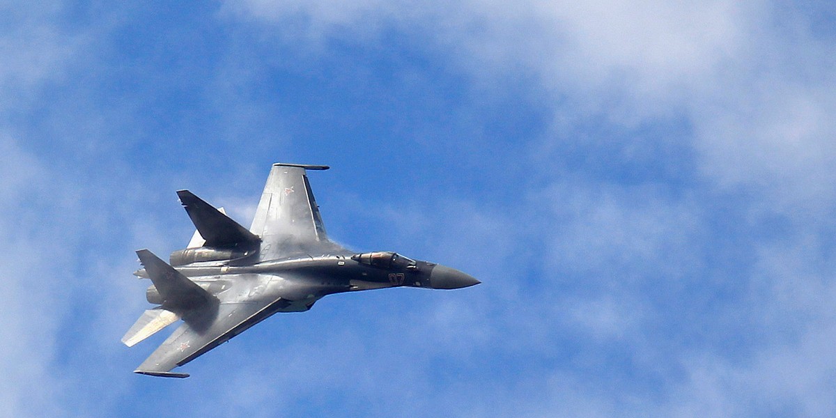 A Sukhoi SU-35 fighter aircraft participates in a flying display during the 50th Paris Air Show at the Le Bourget airport near Paris, June 23, 2013.