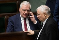 Jarosław Gowin i Jarosław Kaczyński w Sejmie w lutym 2020 r.