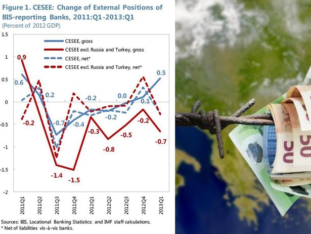 Zmiana zaangażowania zachodnich banków w regionie CESEE, źródło: Inicjatywa Wiedeńska