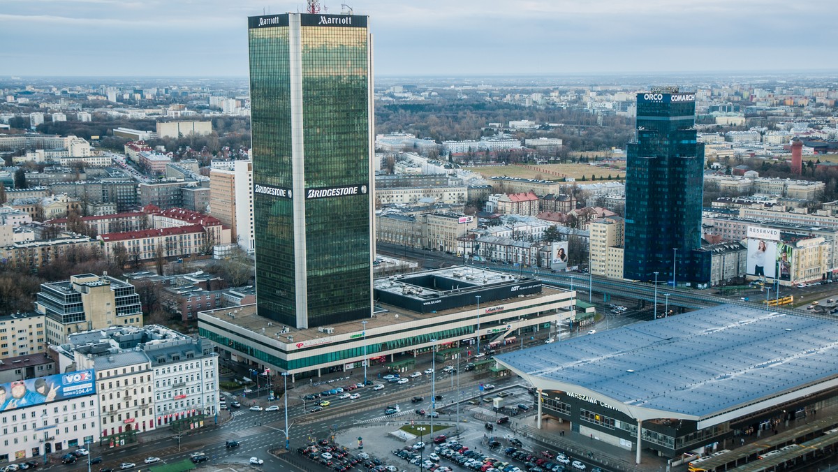 Widok na Hotel Marriott w Warszawie 