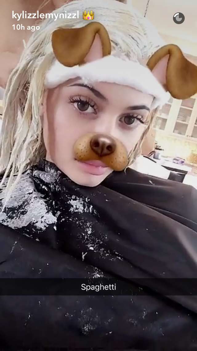 kylie jenner, hajszín, szőke, platina, sapchat, kylie jenner haja
