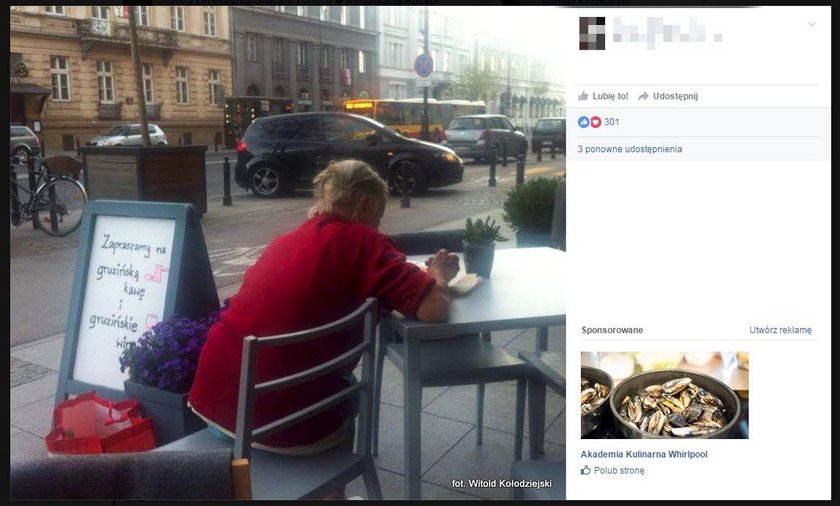 Staruszka chciała odpocząć w restauracji. Zachowanie kelnera zaskoczyło wszystkich