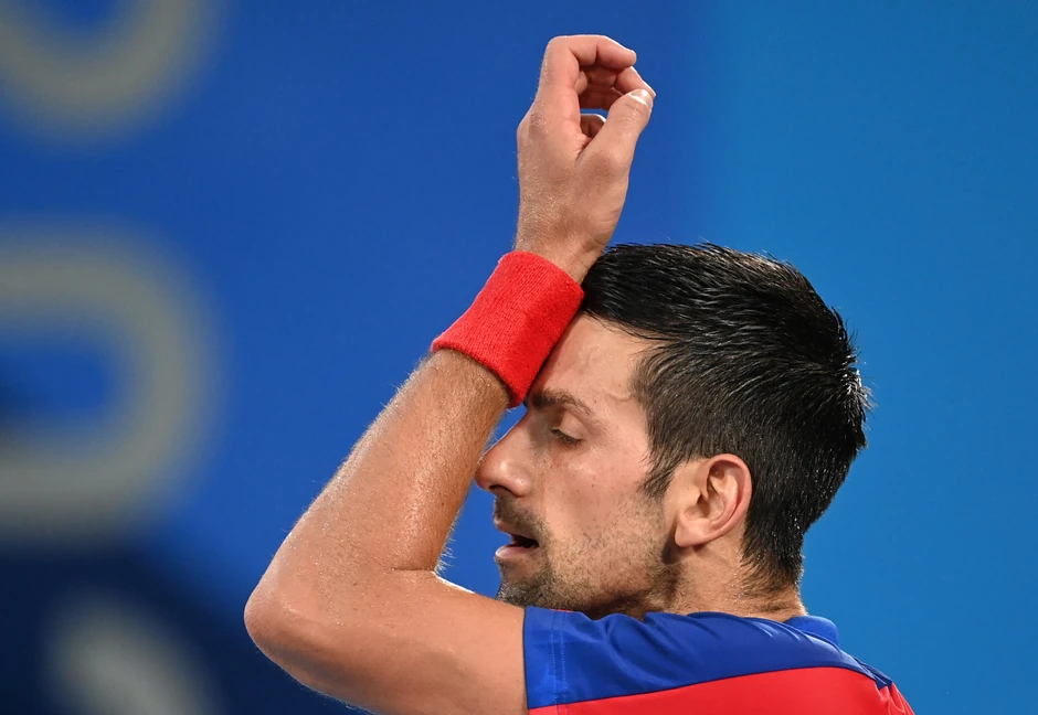 Detalj sa olimpijskog polufinala Novak Đoković - Aleksander Zverev