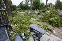 Zniszczenia po nawałnicy na cmentarzu św. Piotra i Pawła w Gnieźnie
