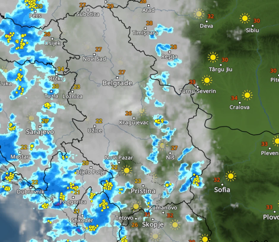 Kretanje nevremena u 17