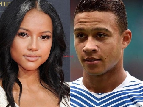 Karrueche Tran Model parties with Manchester United's Depay Memphis