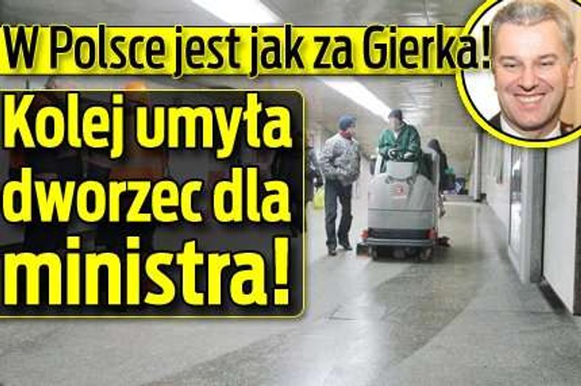 Kolej umyła dworzec dla ministra! Prowokacja Faktu