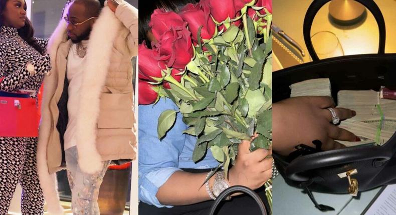 Davido gifts Chioma stacks of cash, roses ahead of her birthday