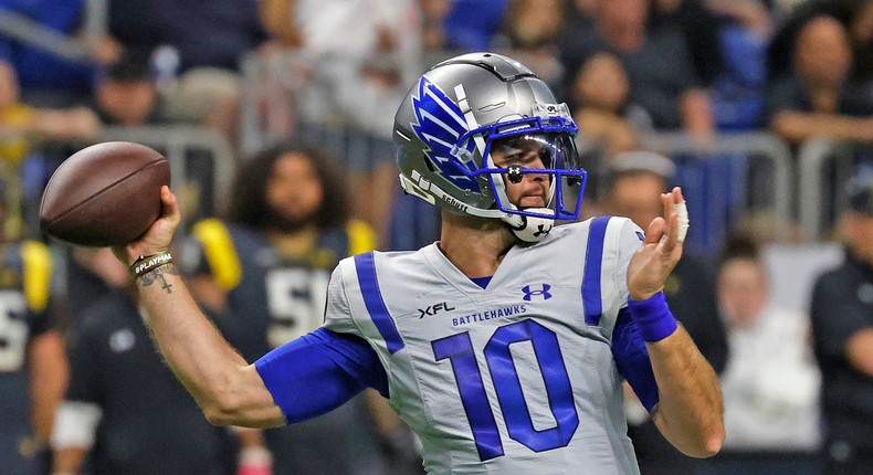 AJ McCarron with the St. Louis Battlehawks of the XFL.Ronald Cortes/Getty Images