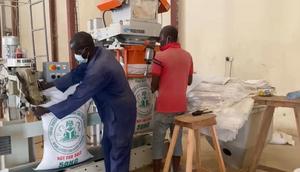 The bagging process of the 42,000MT of grains for distribution, Presidency [Presidency]