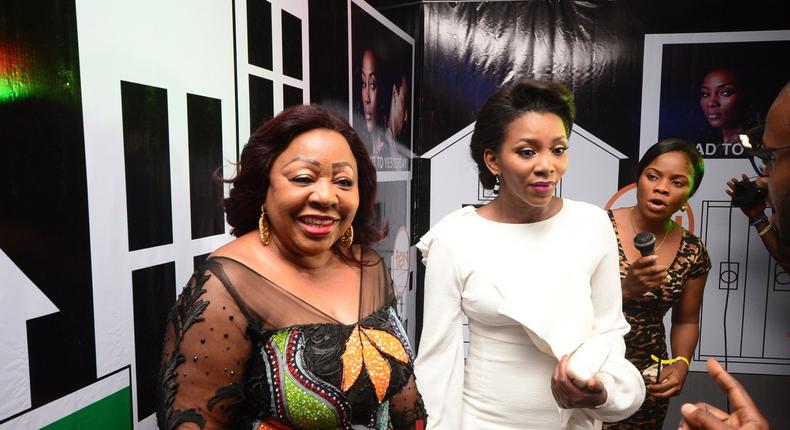 Ita Giwa and Genevieve Nnaji at the world premiere of Road to Yesterday.