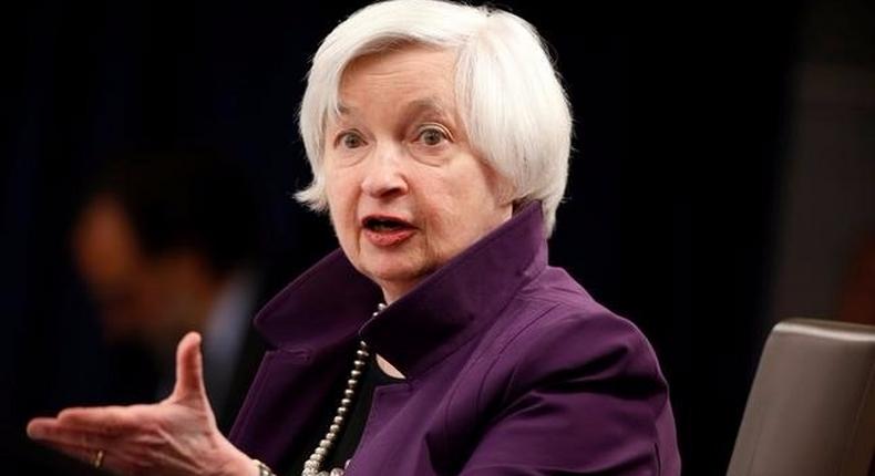 Federal Reserve Board Chair Yellen holds a news conference after the Fed released its monetary policy decisions in Washington