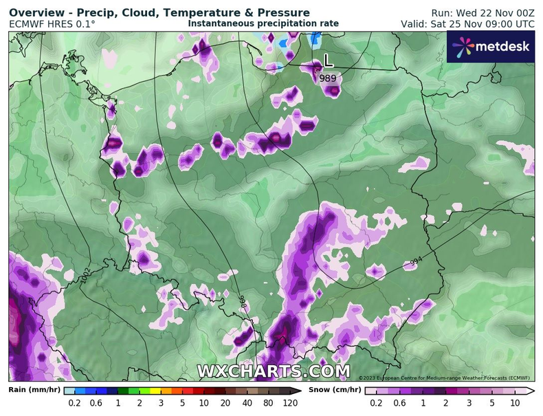 Pod koniec tygodnia deszcz zacznie przechodzić w śnieg