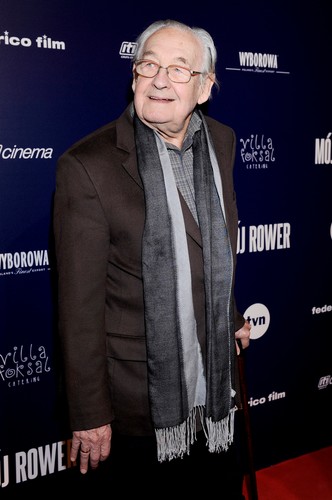 Andrzej Wajda na premierze filmu 'Mój rower'