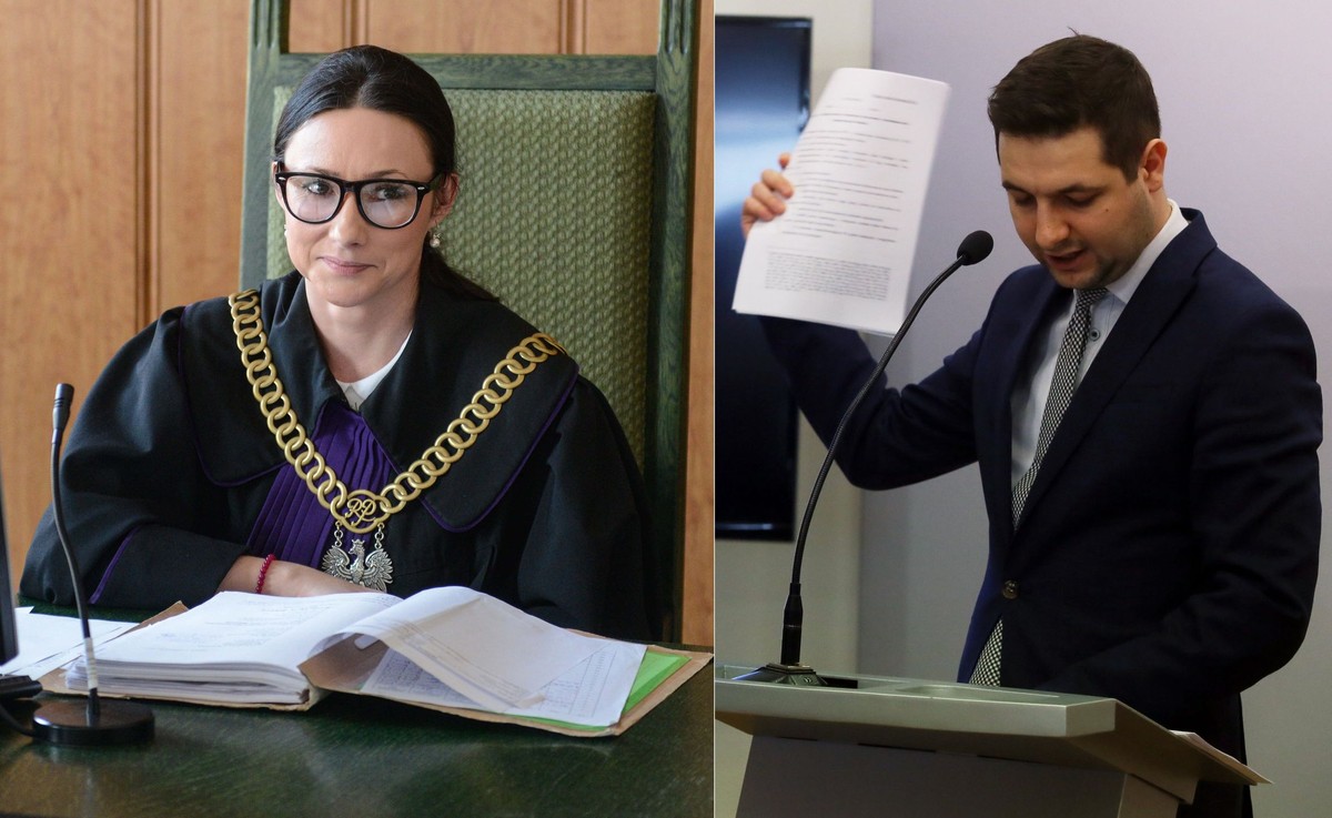 Sędzia Alicja Fronczyk, wiceminister sprawiedliwości Patryk Jaki