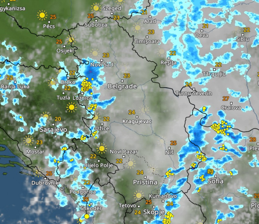 Kretanje nevremena u 17 sati