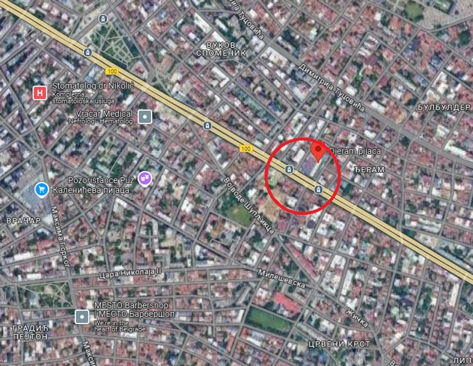 Kamera u Bulevar Kralja Aleksandra, kod Đeram pijace