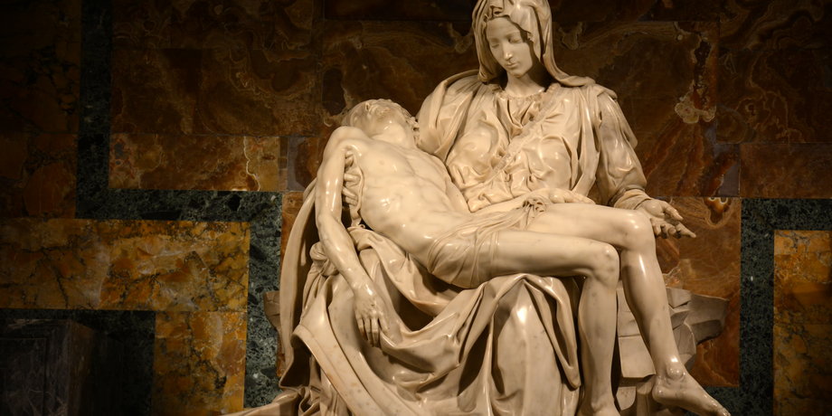 Pietà, rzeźba Michała Anioła, bazylika św. Piotra w Rzymie