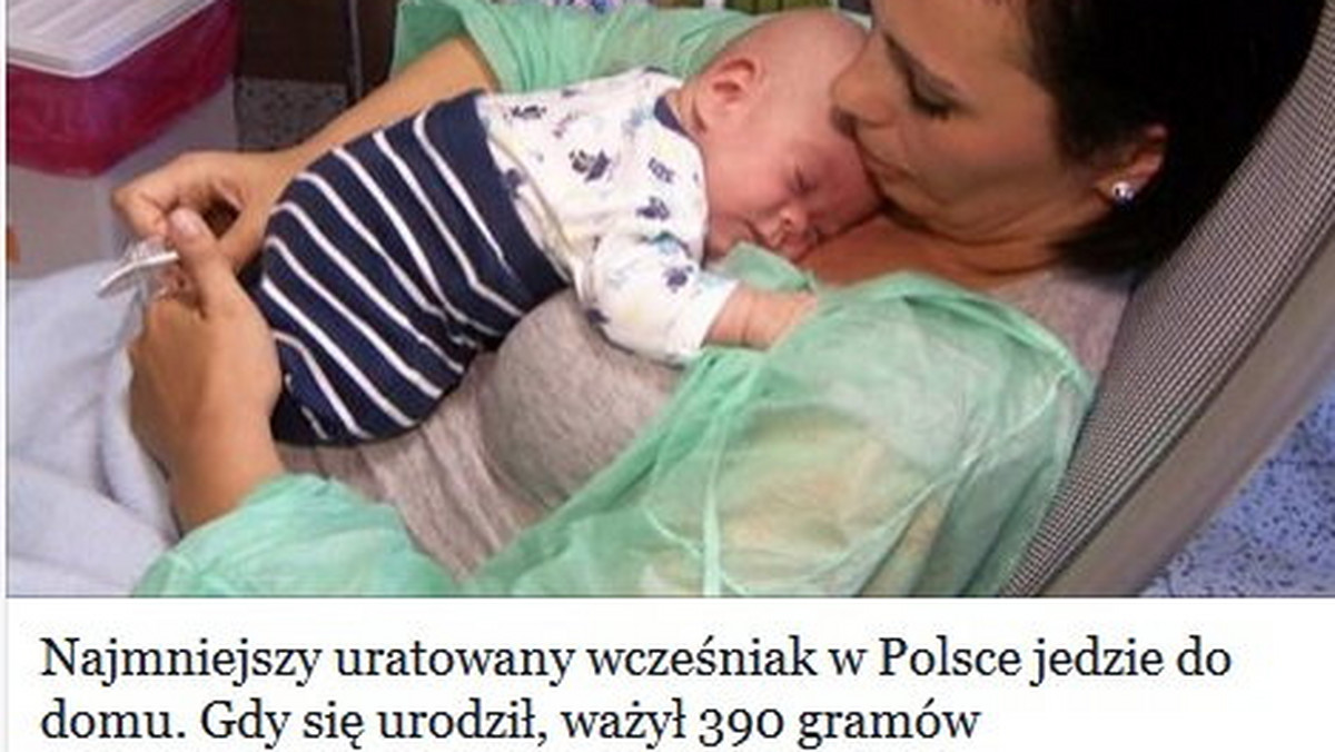 Wielki sukces krakowskich neonatologów. W Krakowie lekarze uratowali najmniejszego wcześniaka w historii polskiej neonatologii. Dziś wraz z rodzicami opuścił szpital.
