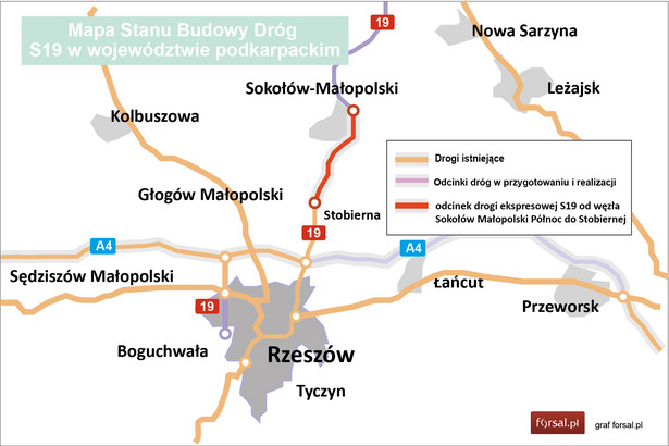 odcinek drogi ekspresowej S19 od węzła Sokołów Małopolski Północ do Stobiernej