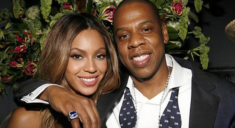 All loved up, Beyonce and rapper, Jay Z.