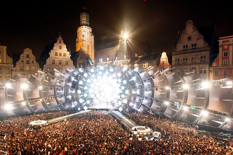 Koncert sylwestrowy na wrocławskim rynku