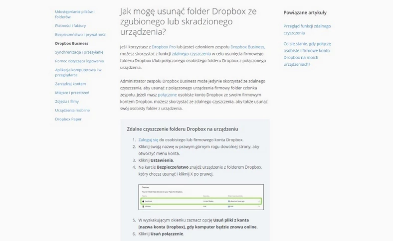 Ta funkcja została wprowadzona stosunkowo niedawno i nie jest dostępna, jeżeli Dropbox nie był aktualizowany