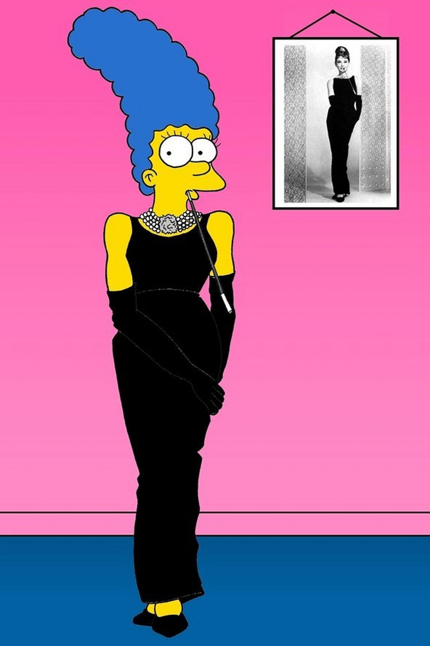 Marge Simpson jako Audrey Hepburn