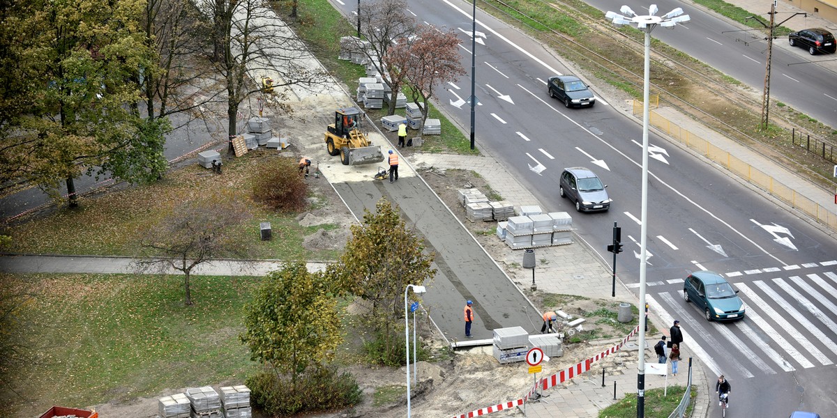 Chodnik na żeligowskiego w Łodzi.