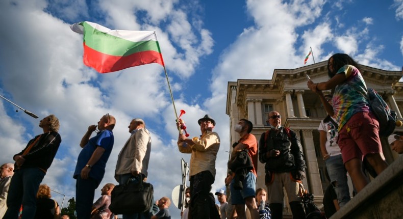 Thousands of Bulgarians gathered for a sixth consecutive evening to chant Resign! outside the government headquarters in Sofia