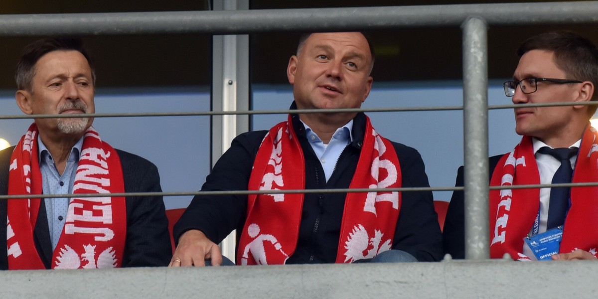 Andrzej Duda podczas mistrzostw Europy w amp futbolu.