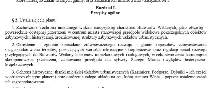 Fragment planu Bulwary Wisły