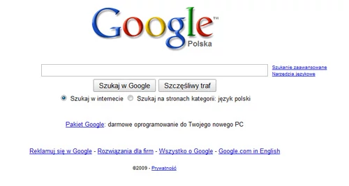 Google - strona startowa milionów Polaków