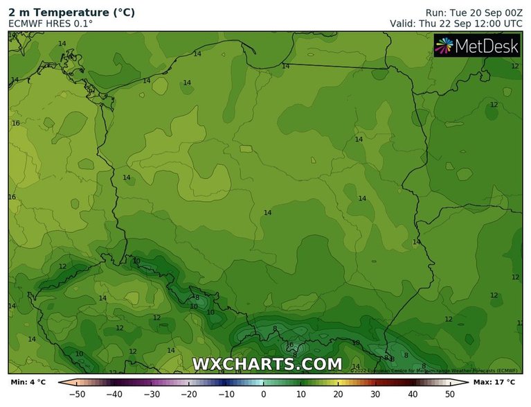 Temperatura tylko lokalnie przekroczy 15 st. C