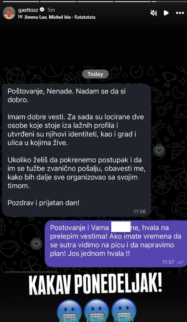 AFERA GASTOZ: Reagovao na glasine o prevari, evo šta sada planira