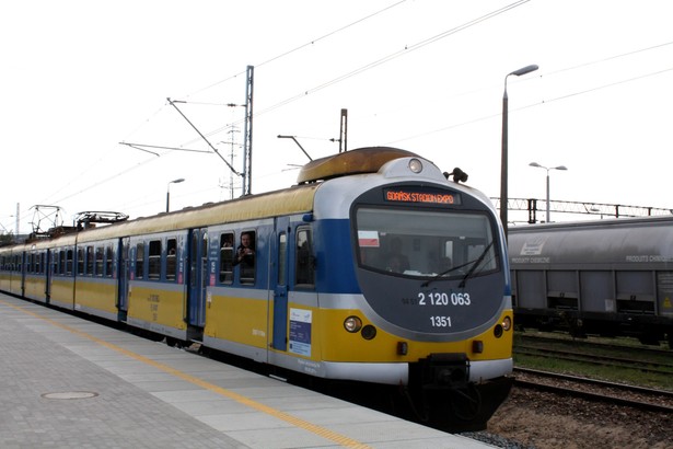 Pociąg na stacji PKP Gdańsk Stadion Expo