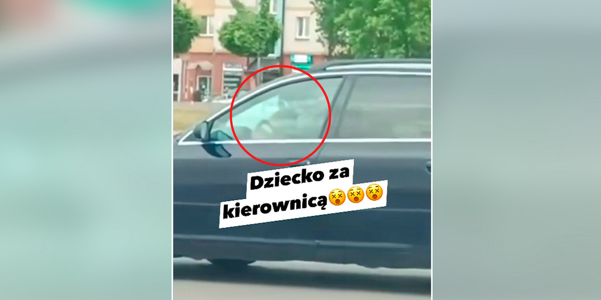 Nieodpowiedzialne zachowanie kierowcy w Białymstoku. Na kolanach przewoził kilkuletnie dziecko.