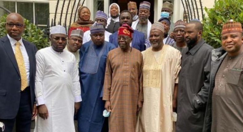 National Leader of the ruling All Progressives Congress, Asiwaju Bola Tinubu; members of the House of Representatives from the north in London.. (Punch)