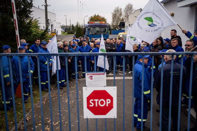 Protest w Łodzi. Czego domagają się pracownicy Grupowej Oczyszczalni Ścieków?