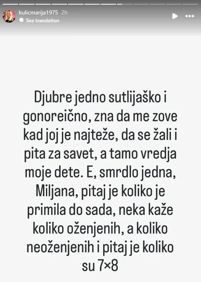 "Đubre jedno sutlijaško i gonoreično!" Na račun Maje Marinković upućena uvreda od koje se prevrće želudac