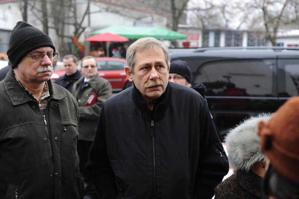 Andrzej Strzelecki na pogrzebie Krzysztofa Kolbergera