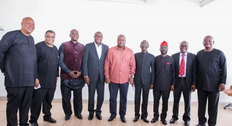 Mahama with defeated NDC presidential aspirants