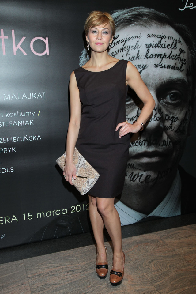 Anna Popek na premierze "Plotki" w Teatrze Syrena