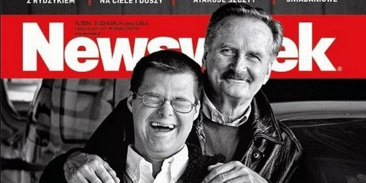 Gromosław Czempiński z synem w Newsweeku