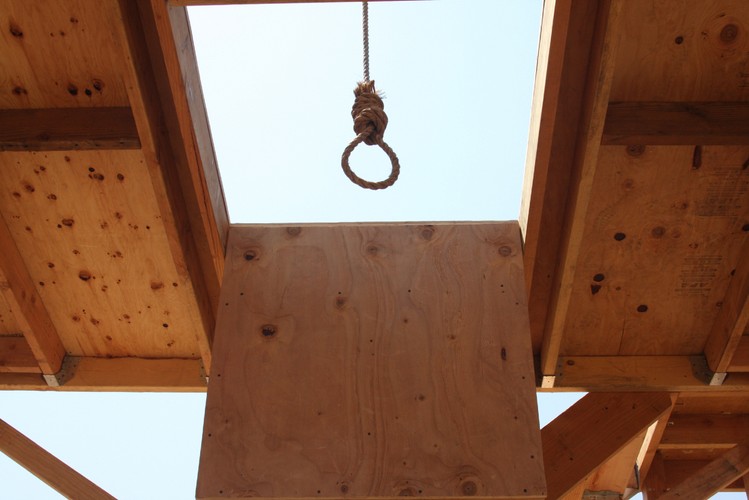 Dopracowana technicznie szubienica z XIX wieku