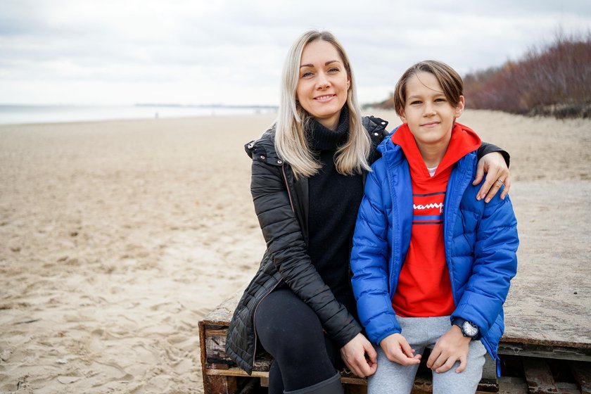 Marlena Krzton Kustra (35 l.) z synem Dawidem (10 l.), Gdańsk