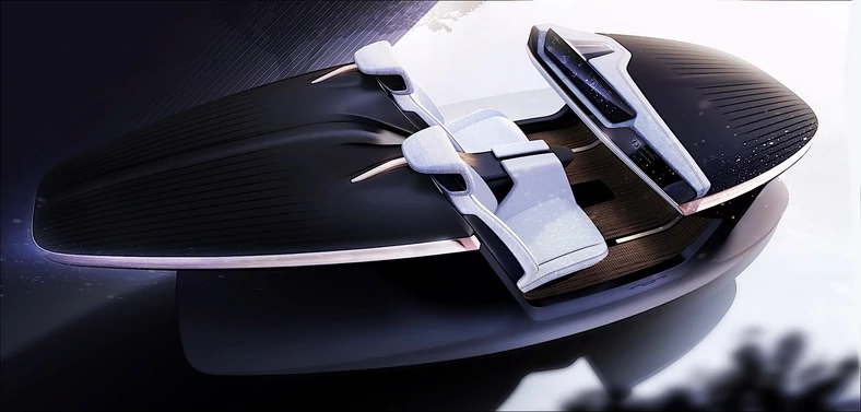 Chrysler Synthesis na futurystycznym rysunku