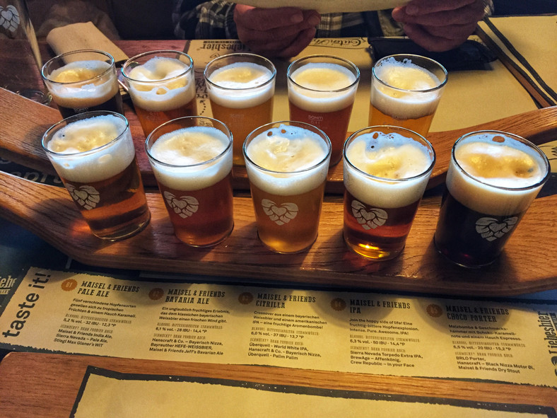 Maisel's Bier-Erlebnis-Welt.  Drobna degustacja piwa