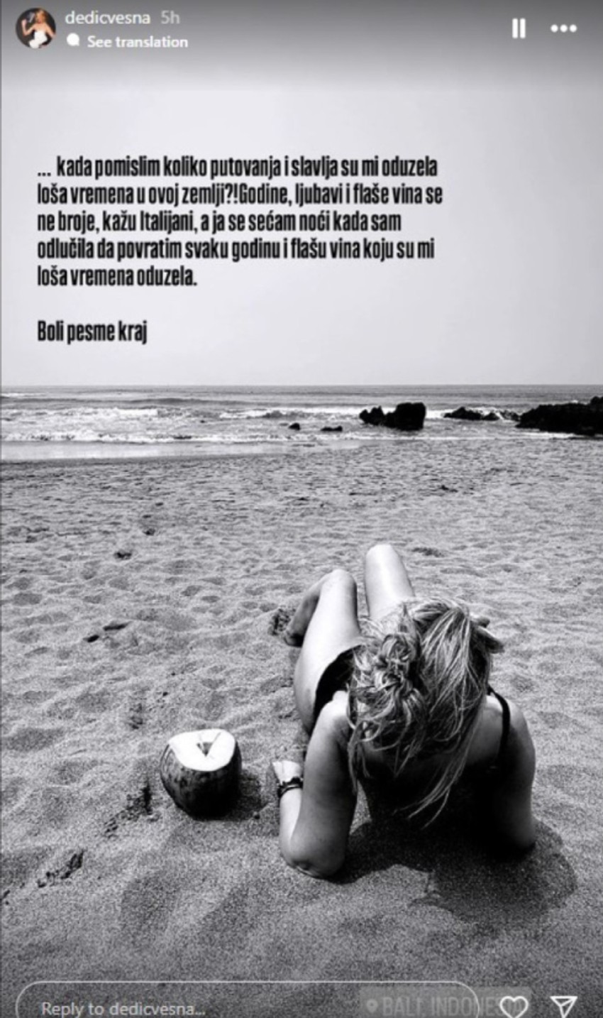 Vesna Dedić otišla na Bali