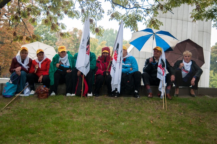 Protest związkowców z Solidarności w Warszawie. Fot. Maciek Suchorabski